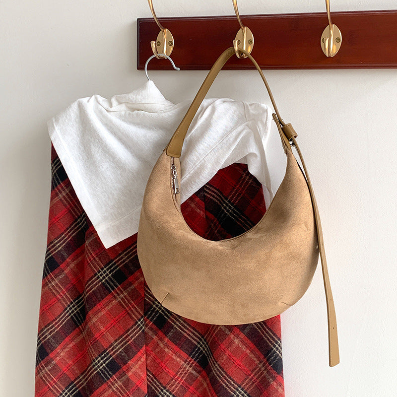 Wholesale Suede hand-held dumpling bag suede under armpit bag